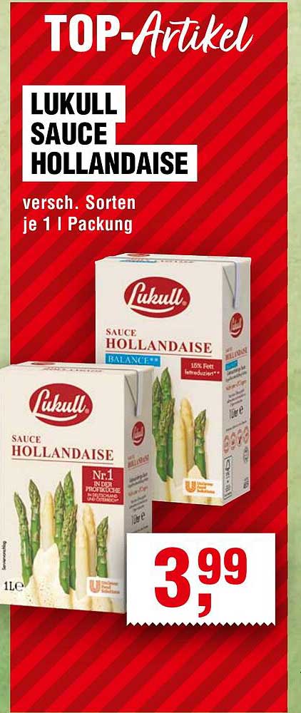 Lukull Sauce Hollandaise - 1L Packung für 3,99 €