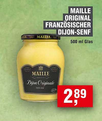MAILLE Original Französischer Dijon-Senf 500 ml Glas