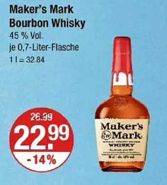 Maker's Mark Bourbon Whisky 0,7-Liter-Flasche