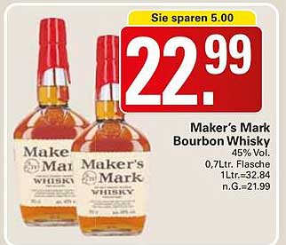 Maker's Mark Bourbon Whisky 0,7L – Jetzt im Angebot!