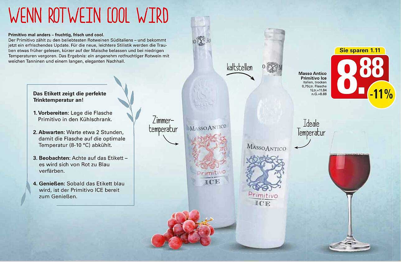 Masso Antico Primitivo Ice, trocken 0,75L Flasche