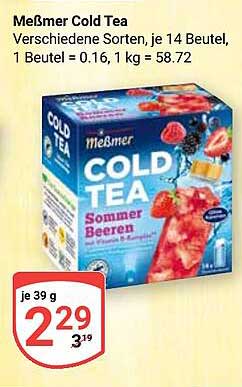 Meßmer Cold Tea Sommer Beeren - Erfrischung für den Sommer