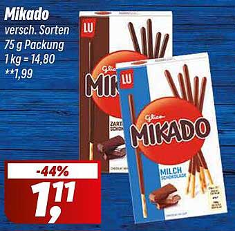 Mikado verschiedene Sorten 75 g Packung