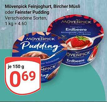 Mövenpick Feinjoghurt, Bircher Müsi oder Feinster Pudding