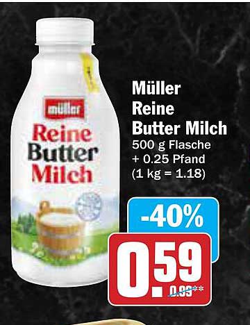 Müller Reine Butter Milch 500 g Flasche