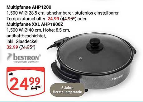 Multipfanne AHP1200 und XXL AHP1800Z