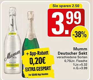 Mumm Deutscher Sekt 0,75L Flasche
