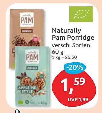 Naturally Pam Porridge verschiedene Sorten - 60 g