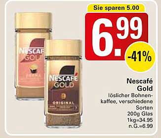 Nescafé Gold - löslicher Bohnenkaffee, verschiedene Sorten