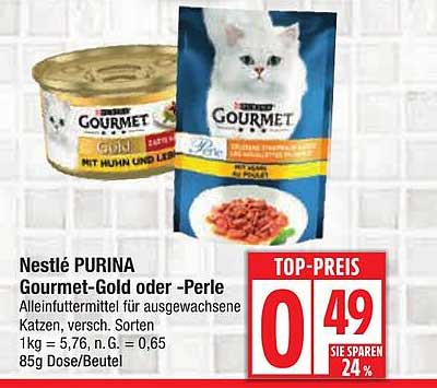 Nestlé PURINA Gourmet-Gold oder -Perle - Alleinfuttermittel für ausgewachsene Katzen
