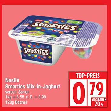 Nestlé Smarties Mix-in-Joghurt - 120g Becher