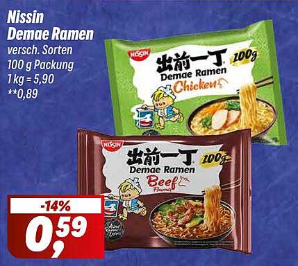 Nissin Demae Ramen – Verschiedene Sorten