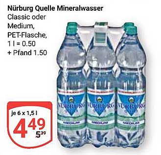 Nürburg Quelle Mineralwasser 6 x 1,5 l PET-Flasche