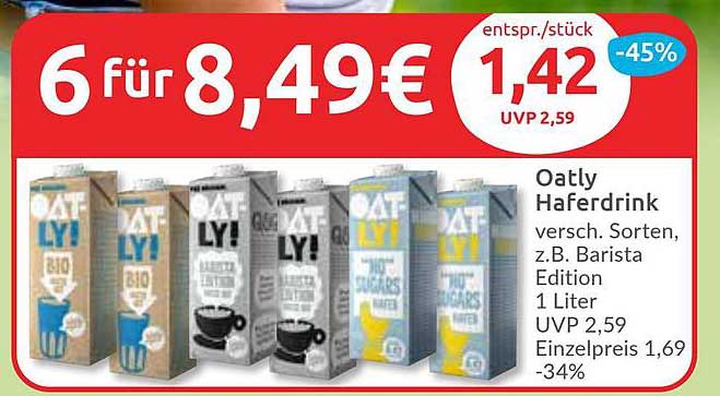 Oatly Haferdrink verschiedene Sorten - Barista Edition