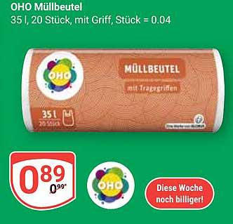 OHO Müllbeutel mit Traggriffen - 20 Stück