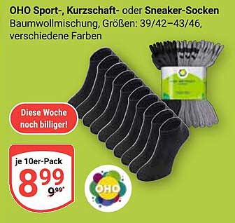 OHO Sport-, Kurzschaft- oder Sneaker-Socken im 10er-Pack