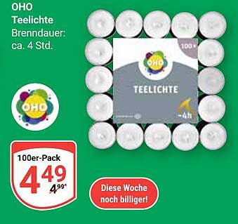 OHO Teelichte 100er-Pack