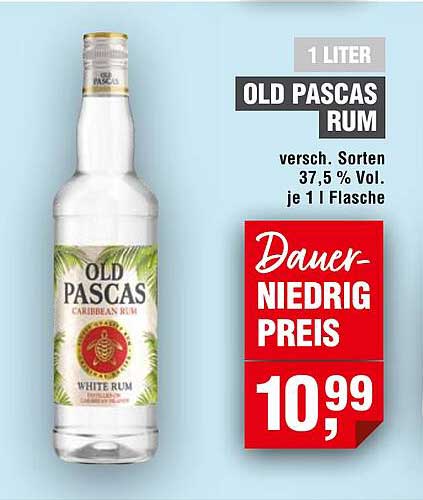 OLD PASCAS RUM - 1 LITER