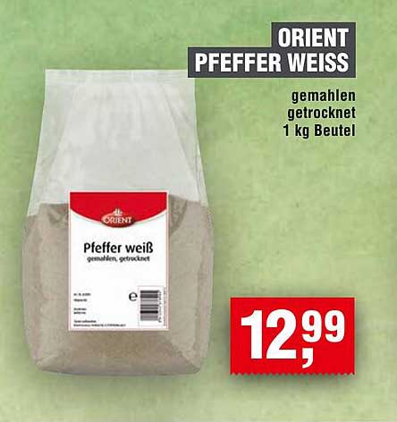 ORIENT PFEFFER WEISS - gemahlen, getrocknet - 1 kg Beutel