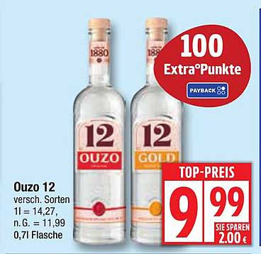 Ouzo 12 - versch. Sorten 0,7l Flasche