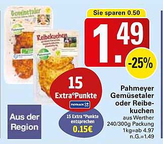 Pahmeyer Gemüsetaler oder Reibekuchen - 240/300g
