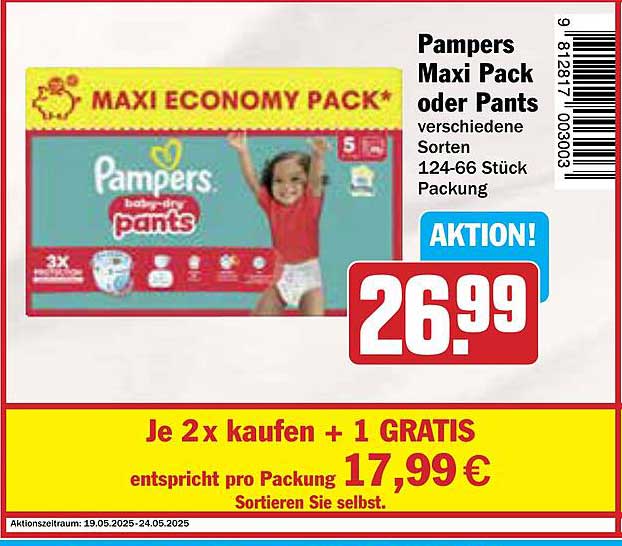 Pampers Maxi Pack oder Pants - Verschiedene Sorten