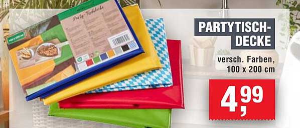 PARTYTISCH-DECKE - versch. Farben, 100 x 200 cm