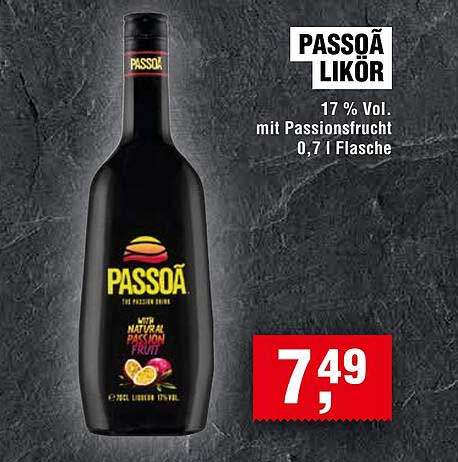 PASSOÃ LIKÖR 0,7 L mit 17 % Vol. Passionsfrucht
