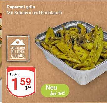 Peperoni grün mit Kräutern und Knoblauch