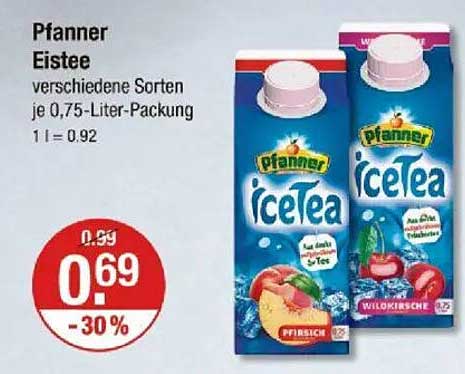 Pfanner Eistee verschiedene Sorten je 0,75-Liter-Packung