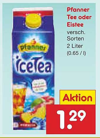 Pfanner Tee oder Eistee 2 Liter