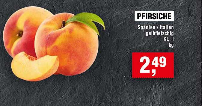 Pfirsiche aus Spanien/Italien - Gelbfleischig, Klasse I, 1 kg