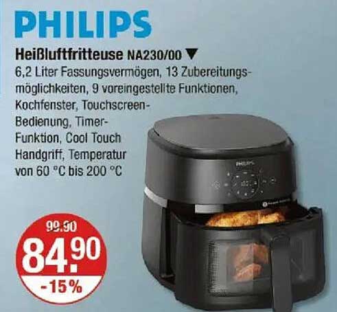 PHILIPS Heiße Luftfritteuse NA230/00