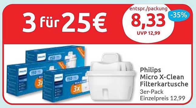 Philips Micro X-Clean Filterkartusche - 3er-Pack