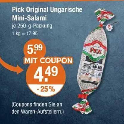 Pick Original Ungarische Mini-Salami 250 g Packung