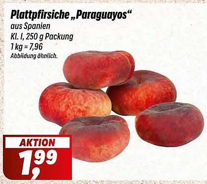 Plattpfirsiche „Paraguayos“ aus Spanien - 250 g