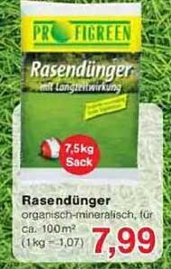 PRO FIGREEN Rasendünger mit Langzeitwirkung – 7,5kg Sack