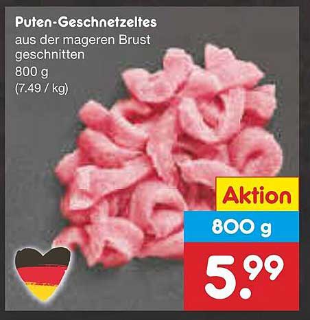 Puten-Geschnetzeltes aus der mageren Brust 800 g