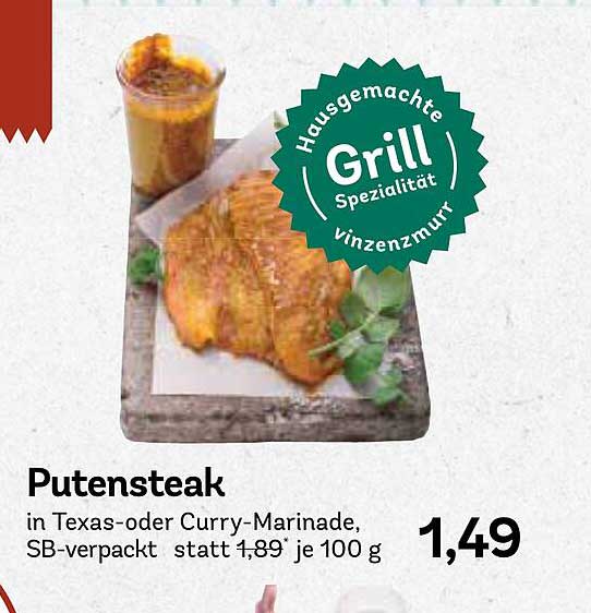 Putensteak in Texas- oder Curry-Marinade, SB-verpackt