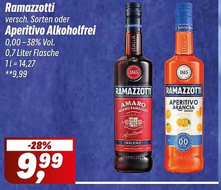 Ramazzotti Aperitivo - Vielfältiger Genuss zum Sonderpreis!