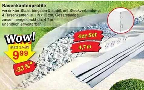 Rasenkantenprofile 4er-Set