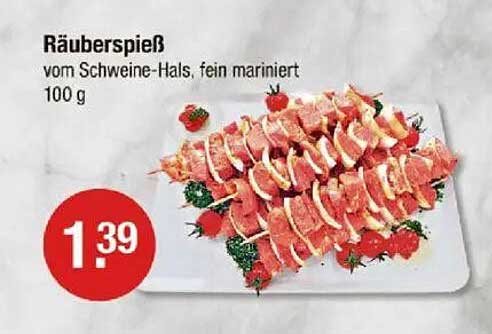 Räuberspieß vom Schweine-Hals, fein mariniert