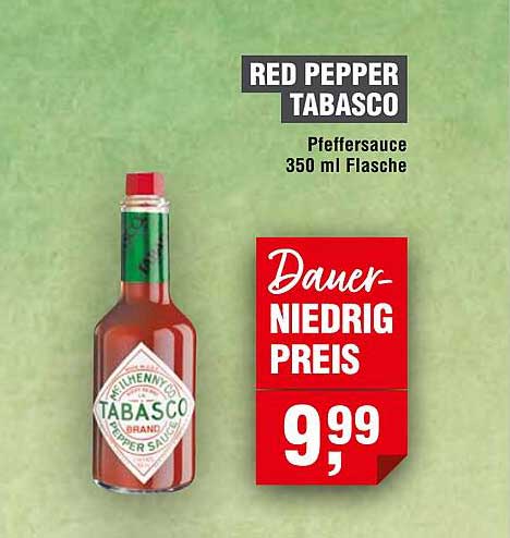 RED PEPPER TABASCO Pfeffersauce 350 ml Flasche