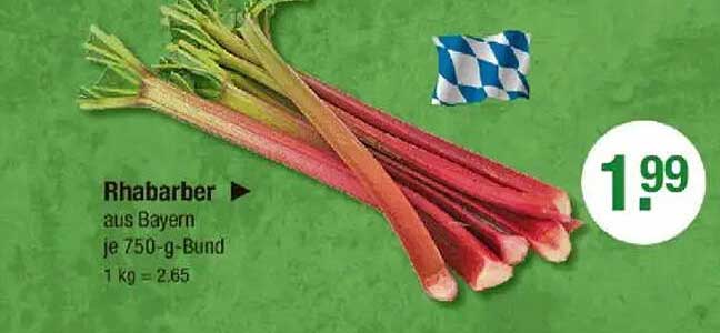 Rhabarber aus Bayern je 750-g-Bund