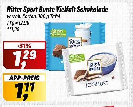 Ritter Sport Bunte Vielfalt Schokolade, 100 g Tafel