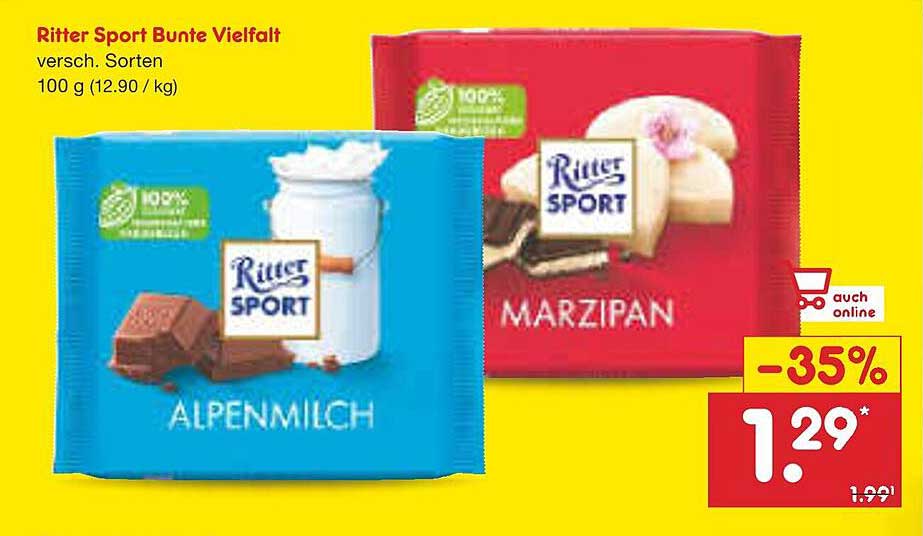 Ritter Sport Bunte Vielfalt - verschiedene Sorten