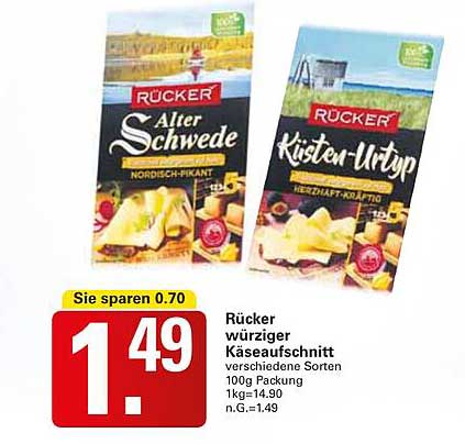Rücker würziger Käseaufschnitt
