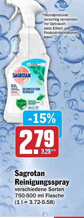 Sagrotan Reinigungsspray verschiedene Sorten 750-500 ml Flasche