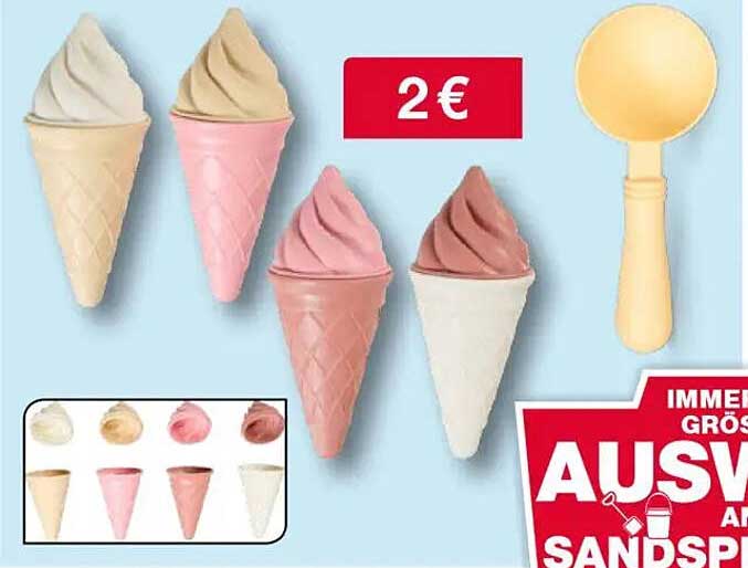 Sandspiel Eiskugeln in verschiedenen Farben