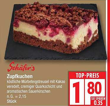 Schaefer's Zupfkuchen mit Quark und Sauerkirschen